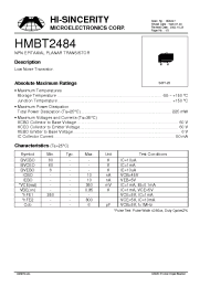 Datasheet HMBT2484 manufacturer Hi-Sincerity