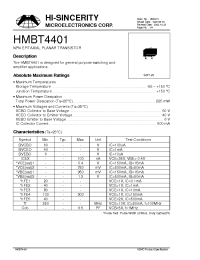 Datasheet HMBT4401 manufacturer Hi-Sincerity