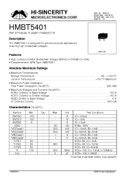 Datasheet HMBT5401 manufacturer Hi-Sincerity