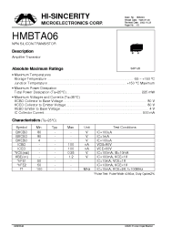 Datasheet HMBTA06 manufacturer Hi-Sincerity