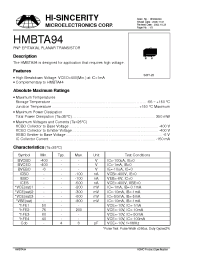 Datasheet HMBTA94 manufacturer Hi-Sincerity
