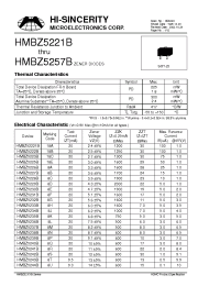 Datasheet HMBZ5221B manufacturer Hi-Sincerity