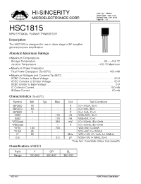 Datasheet HSC1815 manufacturer Hi-Sincerity