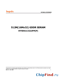 Datasheet HY5DS113222FM-33 manufacturer Hynix