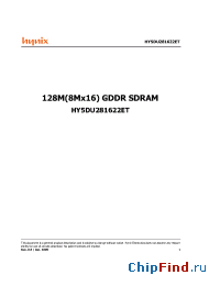 Datasheet HY5DU281622ET manufacturer Hynix