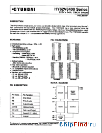 Datasheet HY62V8400LP manufacturer Hynix