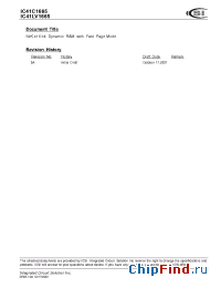 Datasheet IC41LV1665-25KI manufacturer ICSI