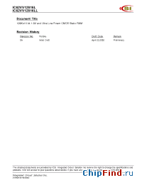 Datasheet IC62VV12816L-70T manufacturer ICSI