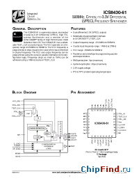 Datasheet ICS8430-61 manufacturer ICSI