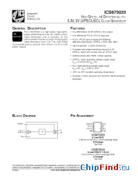 Datasheet ICS873033AGLF manufacturer ICSI