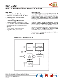 Datasheet IS61C512-15J manufacturer ICSI