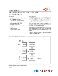 Datasheet IS61LV6424-12TQ manufacturer ICSI