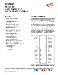 Datasheet IS80C54-24PL manufacturer ICSI