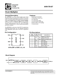 Datasheet AV9170-07CN08 manufacturer ICST