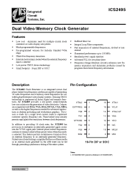 Datasheet ICS2495M manufacturer ICST