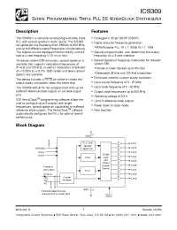 Datasheet ICS309R manufacturer ICST