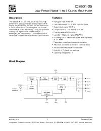 Datasheet ICS601R-25LF manufacturer ICST