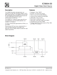 Datasheet ICS664-03LFT производства ICST