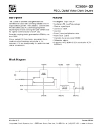 Datasheet ICS664G-02LF manufacturer ICST