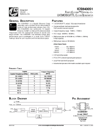 Datasheet ICS840051AGLF manufacturer ICST