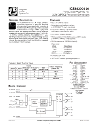 Datasheet ICS843004AG-01T manufacturer ICST