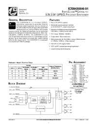 Datasheet ICS843004AGI-01 manufacturer ICST