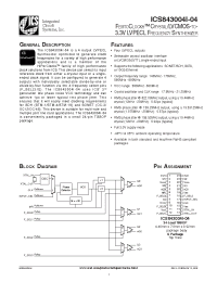 Datasheet ICS843004AGI-04 manufacturer ICST