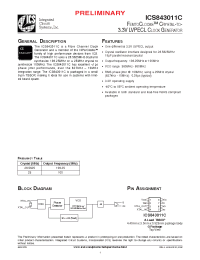 Datasheet ICS843011C manufacturer ICST