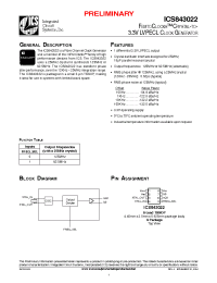 Datasheet ICS843022AG manufacturer ICST