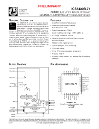 Datasheet ICS8430BY-71T manufacturer ICST