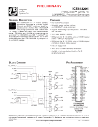 Datasheet ICS843204AGILFT manufacturer ICST