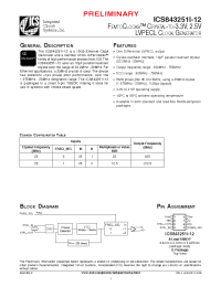 Datasheet ICS843251BGI-12LF manufacturer ICST