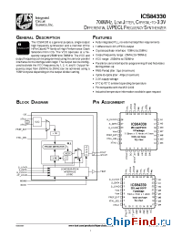 Datasheet ICS84330AY manufacturer ICST