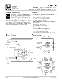 Datasheet ICS84330BYLNT manufacturer ICST