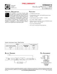 Datasheet ICS844011AGI manufacturer ICST