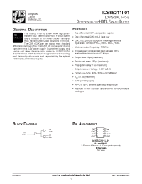 Datasheet ICS85211I-01 manufacturer ICST