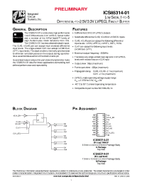 Datasheet ICS85314AM-01T manufacturer ICST