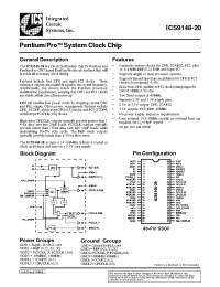 Datasheet ICS9148F-20 manufacturer ICST