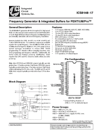 Datasheet ICS9148yF-17-T manufacturer ICST