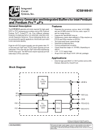 Datasheet ICS9169F-01 manufacturer ICST