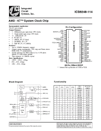 Datasheet ICS9248-114 manufacturer ICST