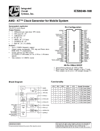 Datasheet ICS9248-168 manufacturer ICST