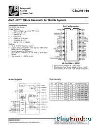 Datasheet ICS9248-168- manufacturer ICST