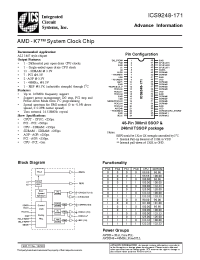 Datasheet ICS9248-171 manufacturer ICST