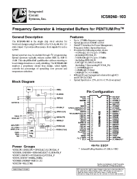 Datasheet ICS9248yF-103 manufacturer ICST