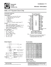 Datasheet ICS9248YF-171-T manufacturer ICST