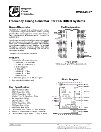 Datasheet ICS9248yF-77 manufacturer ICST