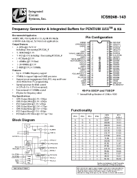 Datasheet ICS9248yG-143-T manufacturer ICST
