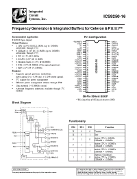 Datasheet ICS9250-16 manufacturer ICST