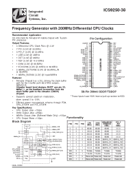 Datasheet ICS9250-38 manufacturer ICST